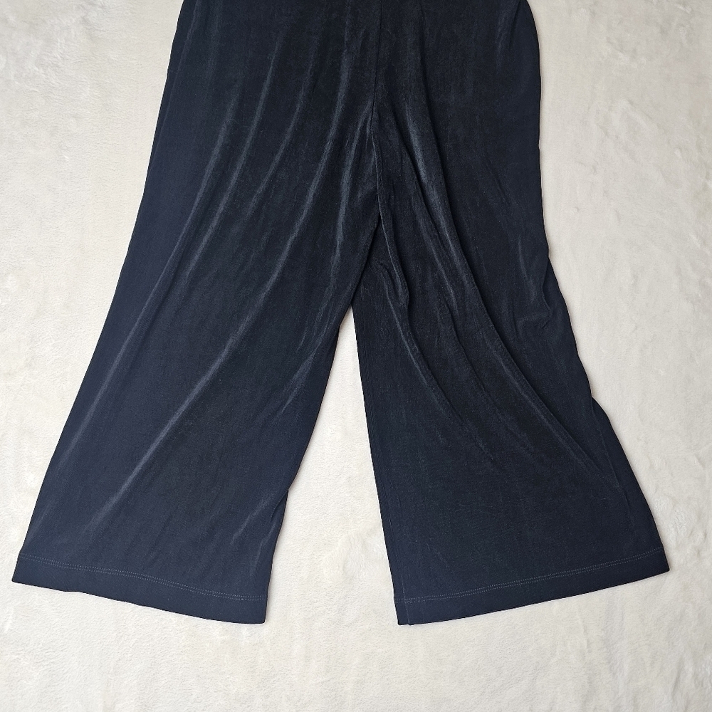 Chicos Travelers Pants Medium Black No Wrinkle Straight Leg Size 1